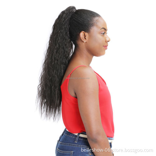 Wear Many Different Color Ombre Silk Curl Faux Fiber Hair Synthetic Wrap Around whiskers long curly hair Magic Paste Ponytail